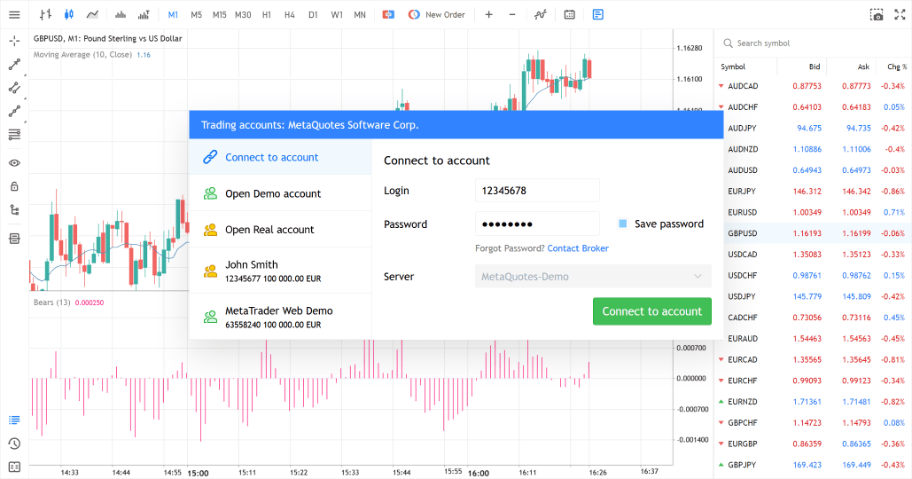 How to connect to the web platform